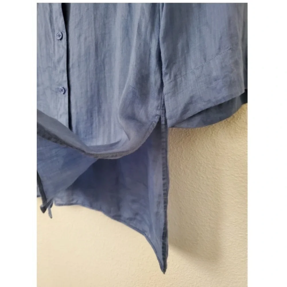 Lafayette 148 Button Down Blouse XS $298 Quiet Luxury Lightweight - Picture 9 of 13